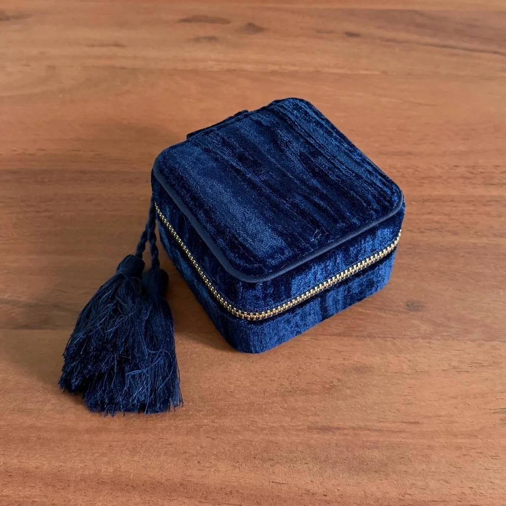 Sezane Embossed Velvet Jewelry Case